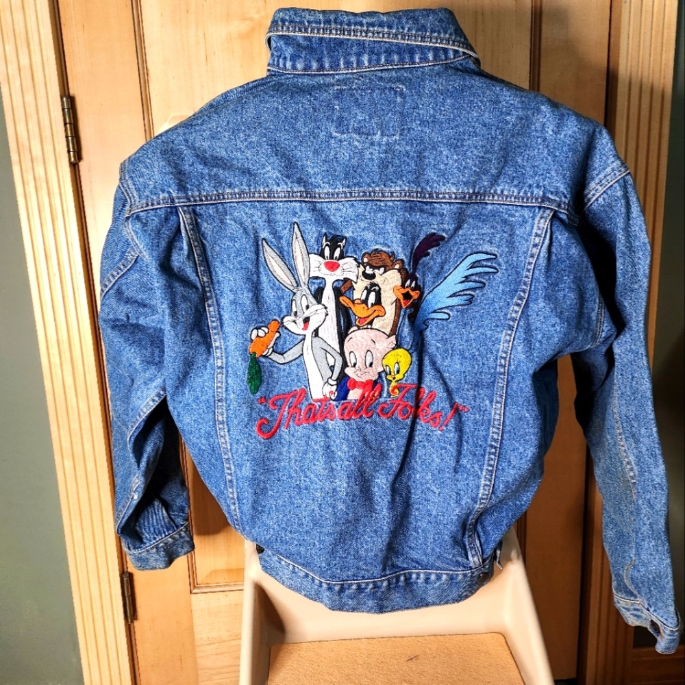 Vintage Men's Loony Toons Jean Jacket 🔥🔥
